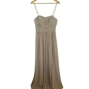 Watters & Watters Chiffon Tan Bridesmaids Dress Women's Size 10